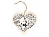 SK Závesné drevené srdce 120 mm - Si môj anjel